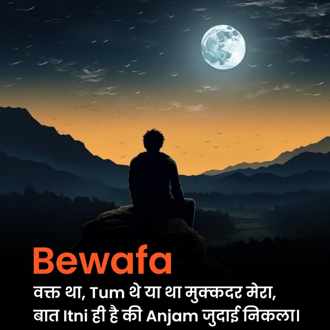 दर्द भरी बेवफा शायरी इन हिंदी 2 Line