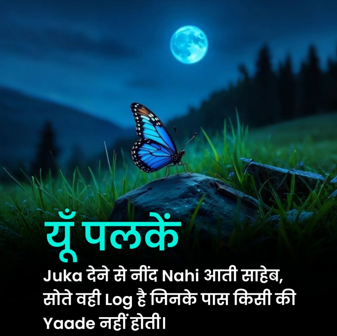 खूबसूरत गुड नाईट शायरी 2 लाइन